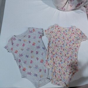 Garanimals Pink & Multi Floral Short-Sleeve One-Piece Bodysuits